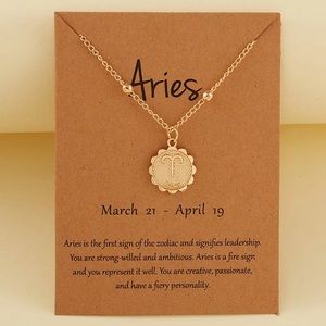 Aries March-April Zodiac Sign Bead Charm Necklace